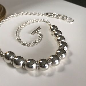 Silver Spheres Accent Chain Necklace